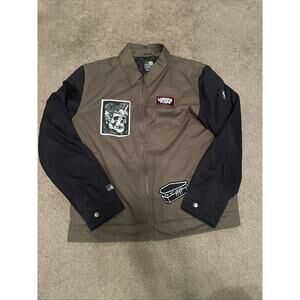 Lurking Class by Sketchy Tank Bomber Jacket Green Skull Patches Large Spider Web